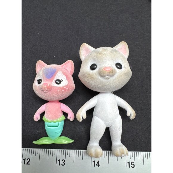 Flocked Animal Figures FLAWS Doll Toy Set Various Conditions Cats Bears Dogs - Picture 11 of 14